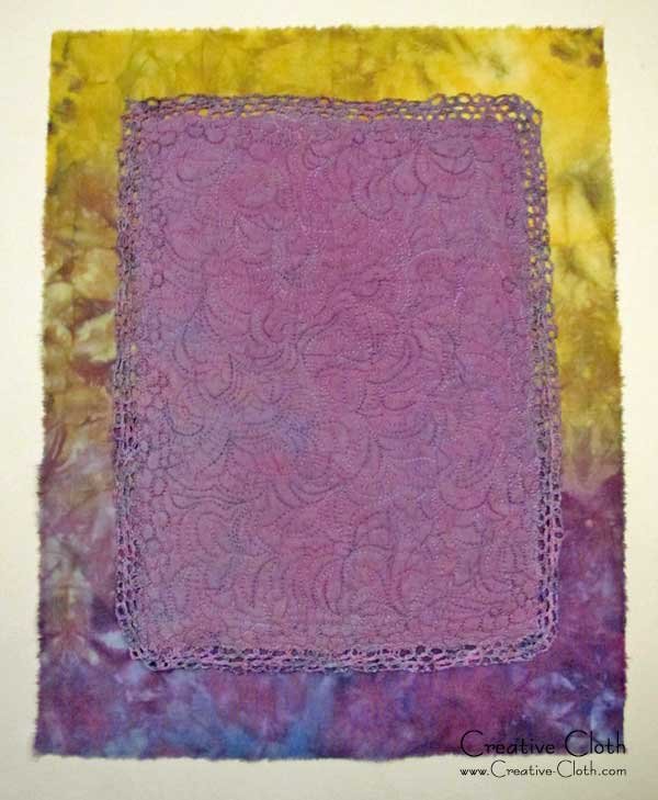 Creative sewing in shades of purple: a little handstitching