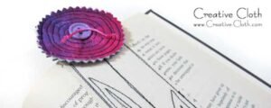 Cute and easy fabric bookmark with flower embellishment