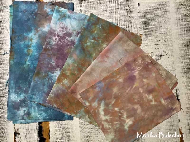 Some Final Fabric Collections using Assemblage Hand-Dyeing - Linda Matthews