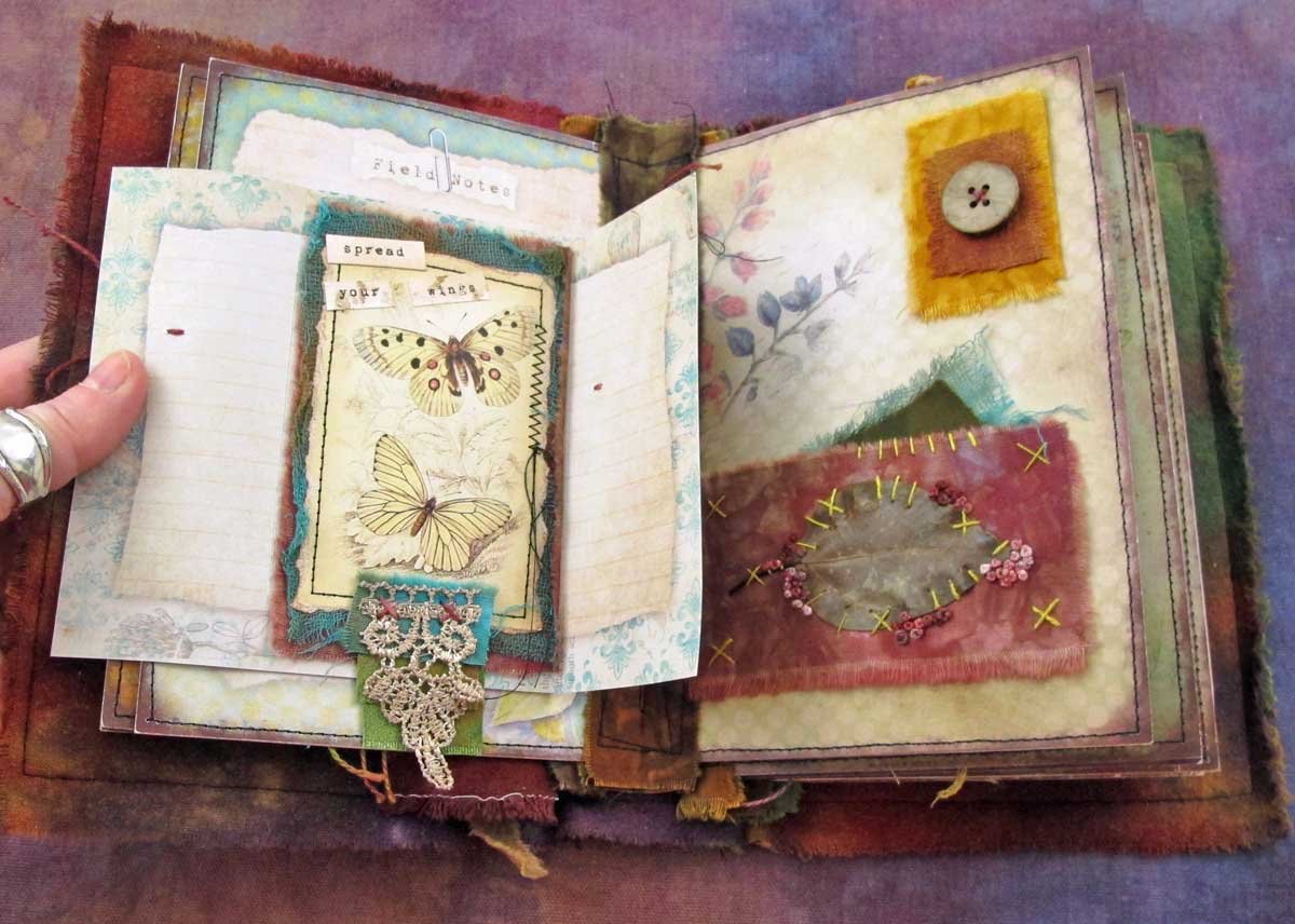 The Nature of Things - a stitched mixed media art journal - Linda Matthews