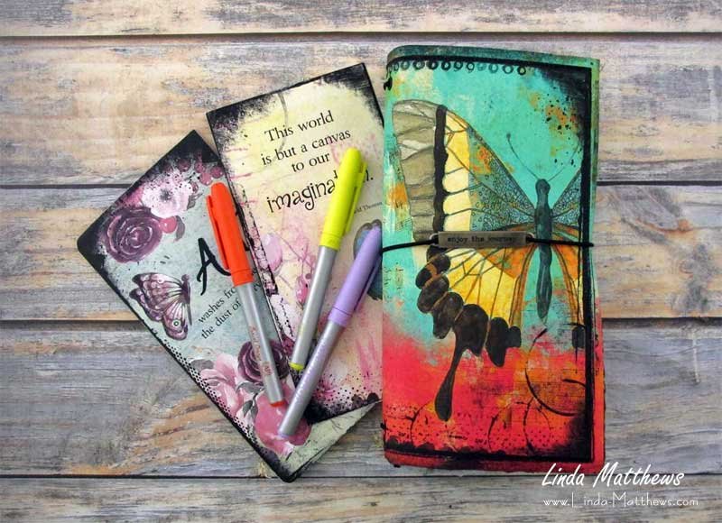 Take a peek at my new Creative Artistry Notebook Cover - Linda Matthews